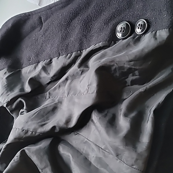 London Fog PM womens double breasted pea coat wool/nylon w full lining black - Picture 5 of 12